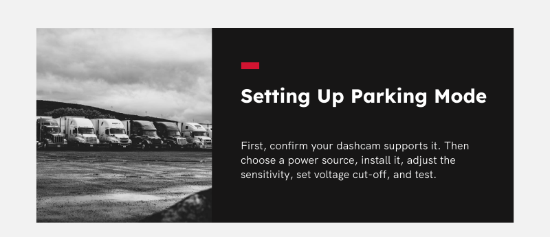 dashcam parking mode setup
