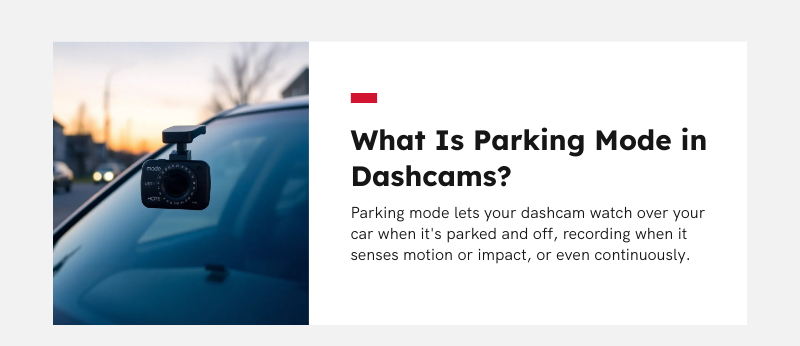 dashcam parking mode definition